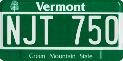 VT license plate NJT750