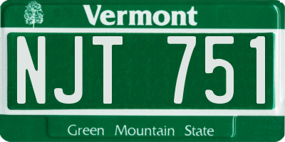 VT license plate NJT751