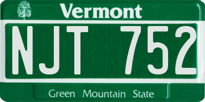 VT license plate NJT752