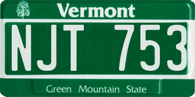 VT license plate NJT753