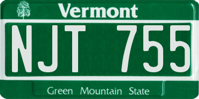 VT license plate NJT755