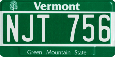 VT license plate NJT756