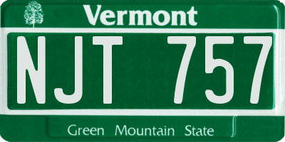 VT license plate NJT757