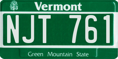 VT license plate NJT761