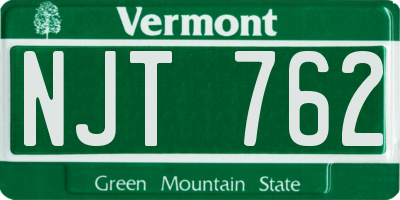 VT license plate NJT762