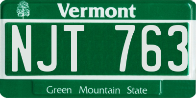 VT license plate NJT763