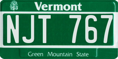 VT license plate NJT767