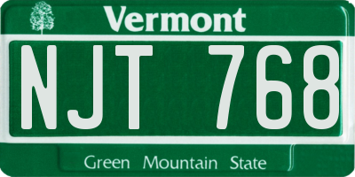 VT license plate NJT768