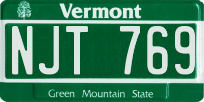VT license plate NJT769