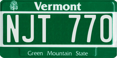 VT license plate NJT770