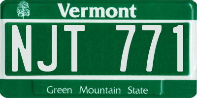 VT license plate NJT771
