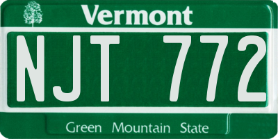VT license plate NJT772