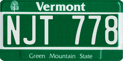 VT license plate NJT778