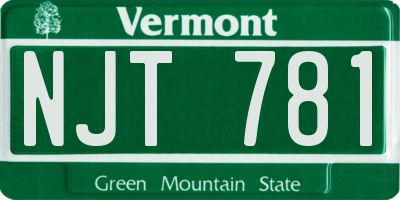 VT license plate NJT781