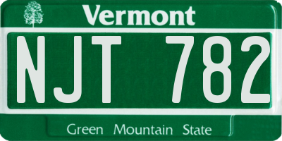 VT license plate NJT782