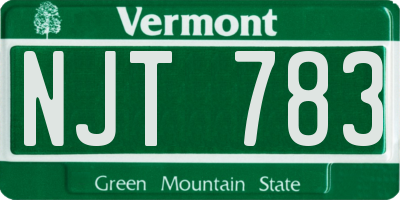 VT license plate NJT783