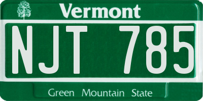VT license plate NJT785