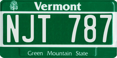 VT license plate NJT787