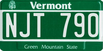 VT license plate NJT790