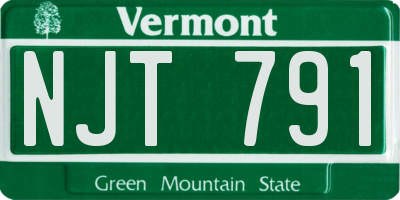 VT license plate NJT791