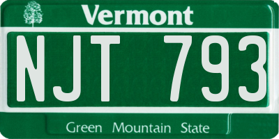 VT license plate NJT793