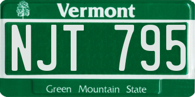 VT license plate NJT795