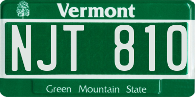 VT license plate NJT810