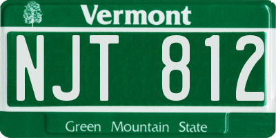 VT license plate NJT812