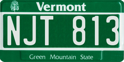 VT license plate NJT813