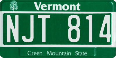 VT license plate NJT814