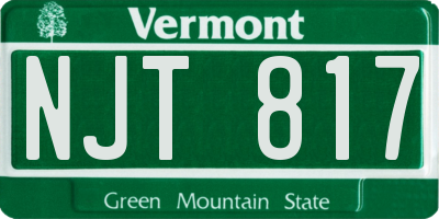 VT license plate NJT817