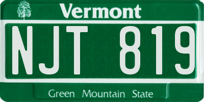 VT license plate NJT819