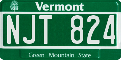 VT license plate NJT824