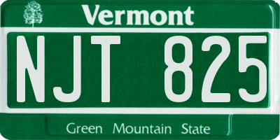 VT license plate NJT825