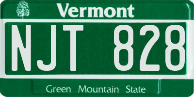 VT license plate NJT828