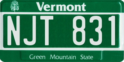 VT license plate NJT831