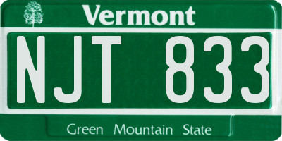 VT license plate NJT833