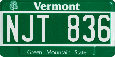 VT license plate NJT836