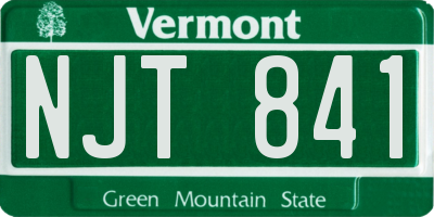VT license plate NJT841