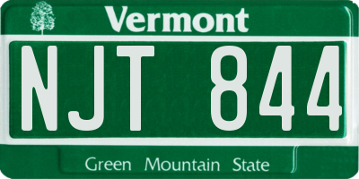 VT license plate NJT844