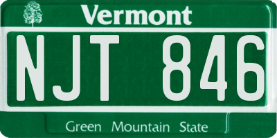 VT license plate NJT846