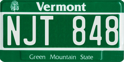 VT license plate NJT848