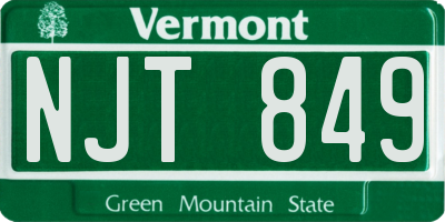VT license plate NJT849
