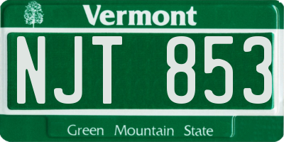 VT license plate NJT853