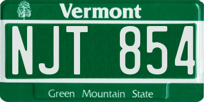 VT license plate NJT854