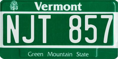 VT license plate NJT857
