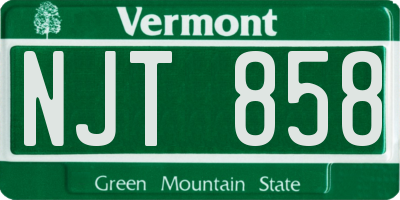 VT license plate NJT858