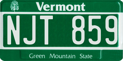 VT license plate NJT859