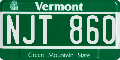 VT license plate NJT860