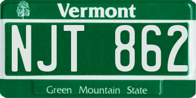 VT license plate NJT862